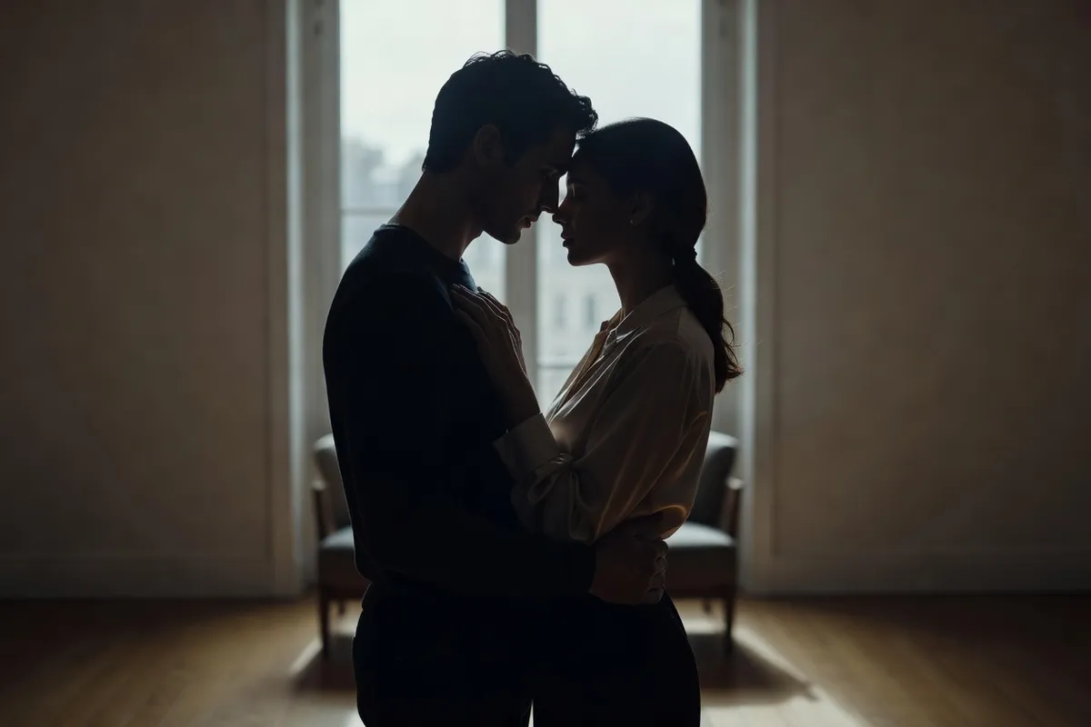 Intimité de couple dans la lumière douce