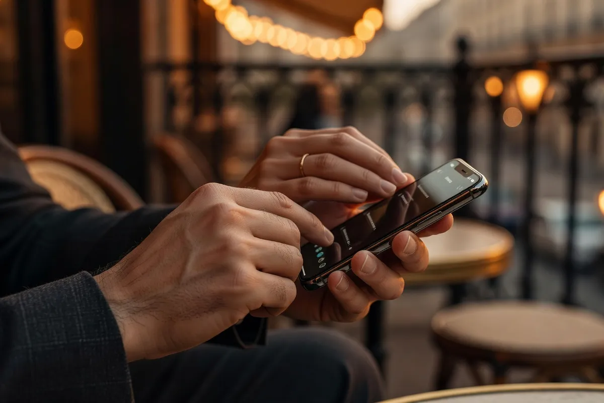 Personne envoyant un message de séduction